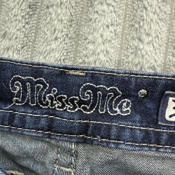 Miss Me Jeans Womens 34 Blue Mid Rise Easy Boot Boho Embroidered Dreamcatcher - Picture 9 of 13